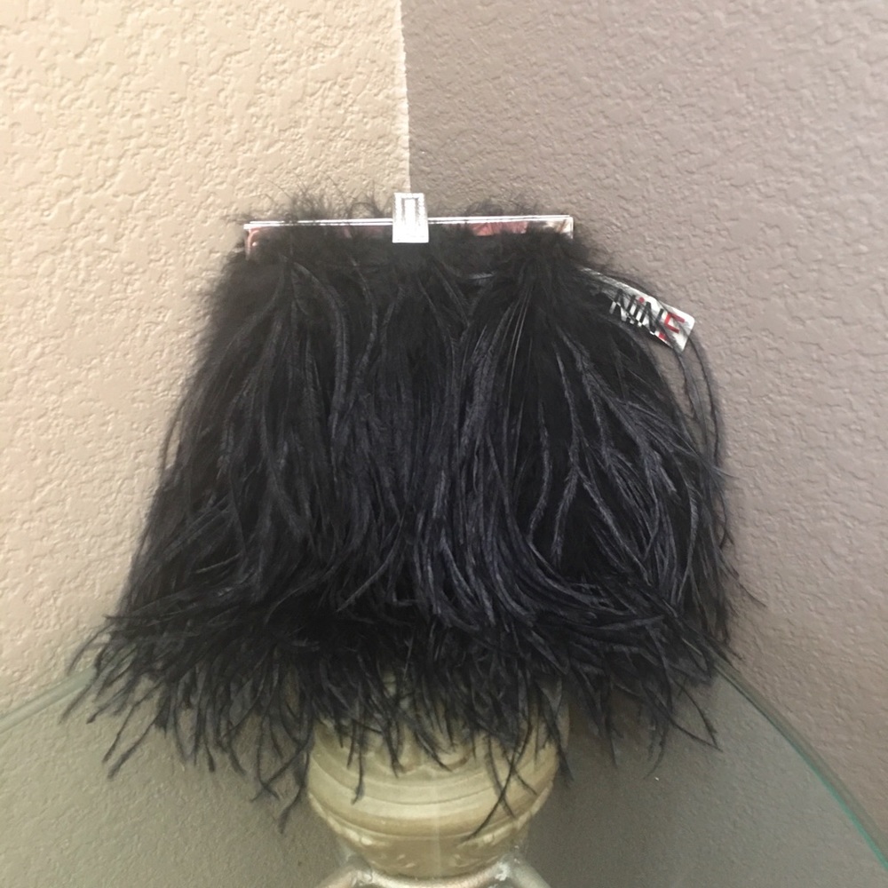 Far Nine Ostrich Feather Clutch or Shoulder Purse
